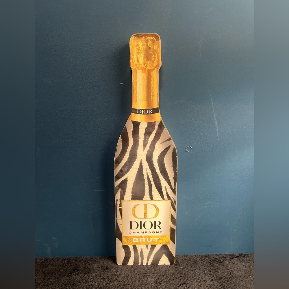 Dior Gold and Black Zebra Print Champagne Decor